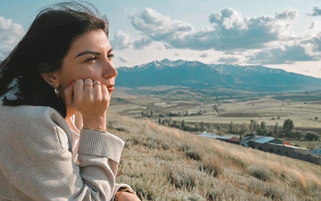 woman looking outside